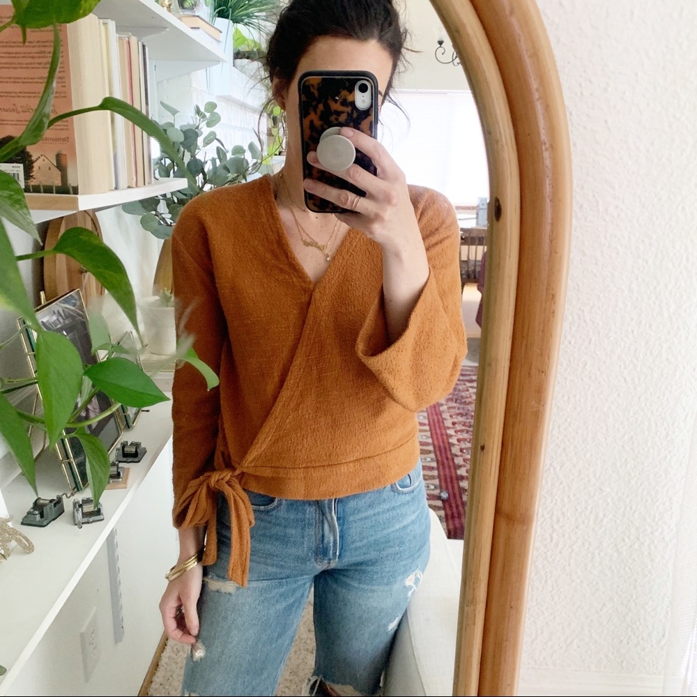 Madewell Texture & Thread faux wrap top